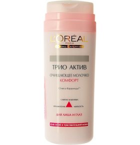 Молочко для снятия макияжа Комфорт Трио Актив очищение для сухой и чувствительной кожи Dermo-expertise 200 мл
