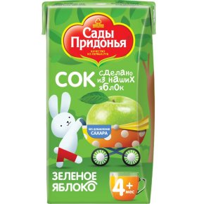 Детское питание сок зеленое яблоко без сахара с 4 мес Сады Придонья 125 мл