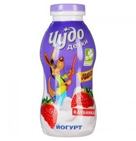 Йогурт питьевой Чудо Детки со вкусом клубники 2,2% 200г