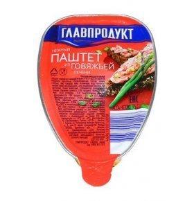 Паштет нежный из говяжьей печени Главпродукт 95 гр