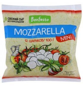 Сыр Моцарелла шарики 45% Bonfesto 125 гр