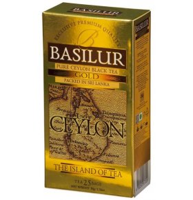 Чай черный Gold Ceylon цейлонский байховый Basilur 25 пак