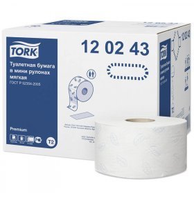 Туалетная бумага 1-слойная мини Tork 12 шт