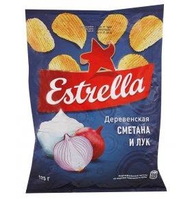 Чипсы со вкусом сметаны и лука Estrella 125 гр