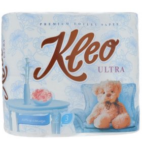 Туалетная бумага Ultra 3-слойная Kleo 4 шт