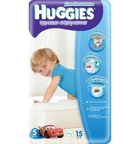 Трусики-подгузники Huggies для мальчиков 5 13-17кг 15шт/уп