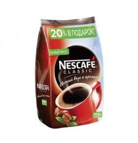 Кофе натуральный растворимый Nescafe Classic 900г