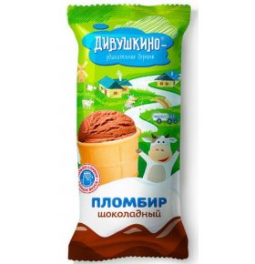 Мороженое пломбир шоколадный Дивушкино 100 гр