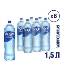Минеральная вода Aqua газированная 6х1,5л