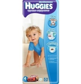 Трусики-подгузники Huggies для мальчиков 4 9-14кг 52шт/уп