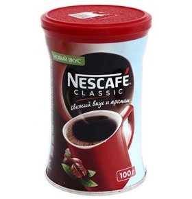 Кофе натуральный растворимый Nescafe Classic 100г
