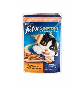 Корм для кошек Felix Sensations лосось с треской 85гр