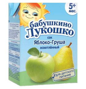 Сок яблочный грушевый Бабушкино Лукошко 200 гр