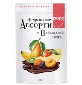 Конфеты глазированные Pupo фруктовое ассорти 300 гр