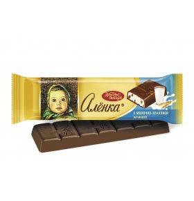 Шоколад Аленка с молочно-злаковой начинкой Красный Октябрь 50 гр
