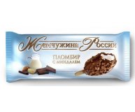 Мороженое Жемчужина России пломбир ванильный с минд и бисквитной крошкой в шоколадной глазури Вологодское мороженое 80 гр