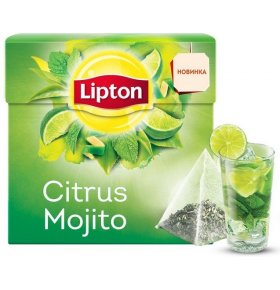 Чай зелёный Мята и цитрусовые Lipton 20 пирамидок
