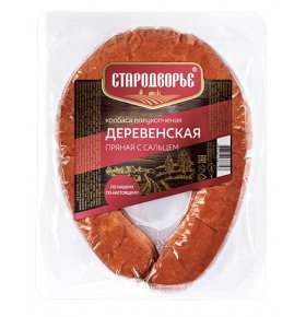 Колбаса Деревенская пряная с сальцем полукопченая Стародворские колбасы 300 гр