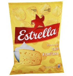 Чипсы со вкусом сметаны и сыра Estrella 190 гр