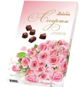 Ассорти шоколадных конфет Розовый букет Laima 480 гр