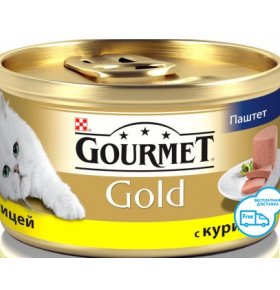 Корм для кошек Gold Паштет с курицей консервированный Gourmet 85 гр