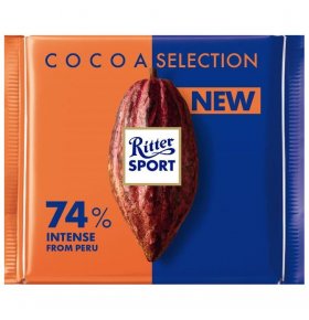 Шоколад насыщенный темный 74% какао Ritter Sport 100 гр