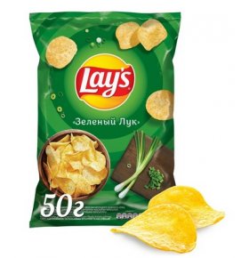 Чипсы картофельные Зеленый лук Lay's 50 гр