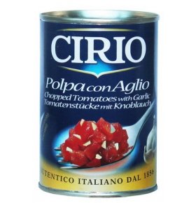 Томаты резанные с чесноком Cirio 400 гр