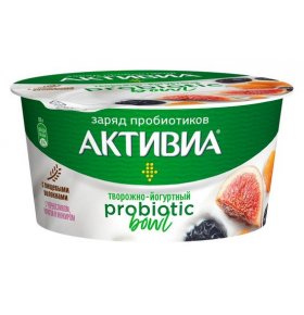 Биопродукт кисломолочный творожно-йогуртный обогащенный чернослив курага инжир изюм 3,5% Активиа 135 гр