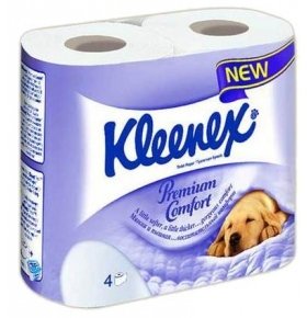 Бумага Kleenex туалетная Premium Cjmfort 4 слоя 4шт/уп