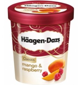 Мороженое Haagen-Dazs манго+малиновоe пюре ведро 500мл