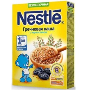 Каша безмолочная Nestle гречневая с черносливом 250 гр