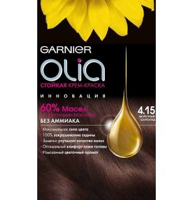 Стойкая крем-краска для волос Olia без аммиака, оттенок 4.15, Морозный шоколад Garnier