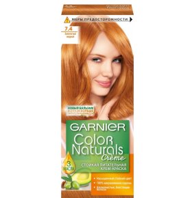 Стойкая питательная крем-краска для волос Color Naturals оттенок 7.4 Золотистый медный Garnier