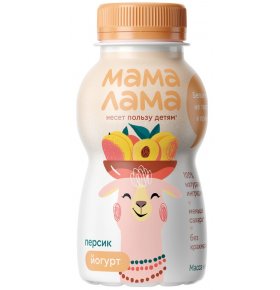 Йогурт питьевой с персиком 2,5% Мама Лама 200 гр