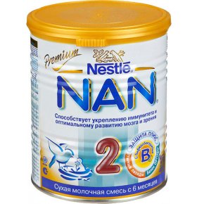 Детское питание смесь сухая молочная с 6 мес Nan 400 гр