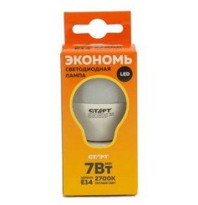 Лампа светодиодная E14 7W30 теплый Старт 1 шт