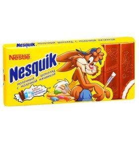 Шоколад молочный Nesquik с молочной начинкой 100г