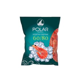 Морепродукты креветки варено-мороженые 60/80 Polar 800 гр
