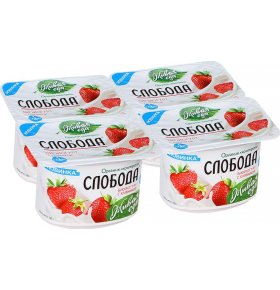 Био йогурт со вкусом клубники Слобода 125 гр