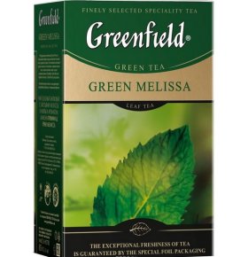 Чай Гринфилд Green Melissa зелёный китайский с мятой и мелиссой 85 грамм