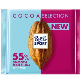 Шоколад молочный с увеличенным содержанием какао 55% Ritter Sport 100 гр