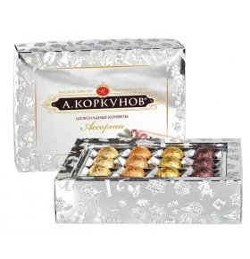 Набор конфет Серебро молочный и горький шоколад Коркунов 110 гр