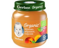 Пюре яблоко абрикос персик Gerber Organic 125 гр