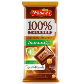 Шоколад молочный с криспом Чаржед Иммунити Победа вкуса 100 гр