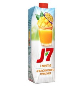 Нектар J7 апельсин манго маракуйя 0,97 л