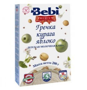 Каша гречневая Bebi Premium молочн курага-яблоко 200г