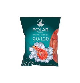 Морепродукты креветки варено-мороженые 90/120 Polar 800 гр