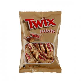 Печенье Minis песочное с карамелью, покрытое молочным шоколадом Twix 184 гр