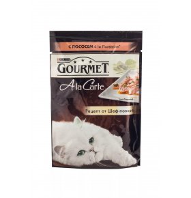 Консервы для кошек Gourmet A la Carte с лососем и овощами 85г